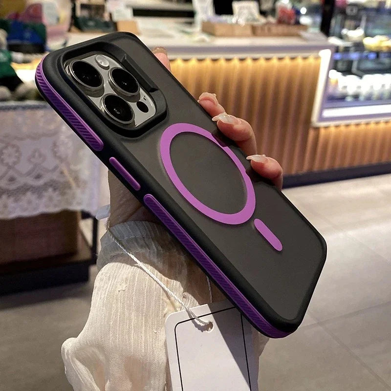 Coque Blindée Matte MagSafe – iPhone 16/15/14/13/12/11 Pro Max Purple