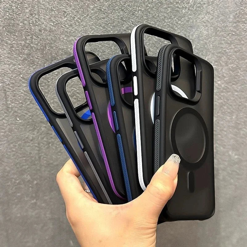 Coque Blindée Matte MagSafe – iPhone 16/15/14/13/12/11 Pro Max