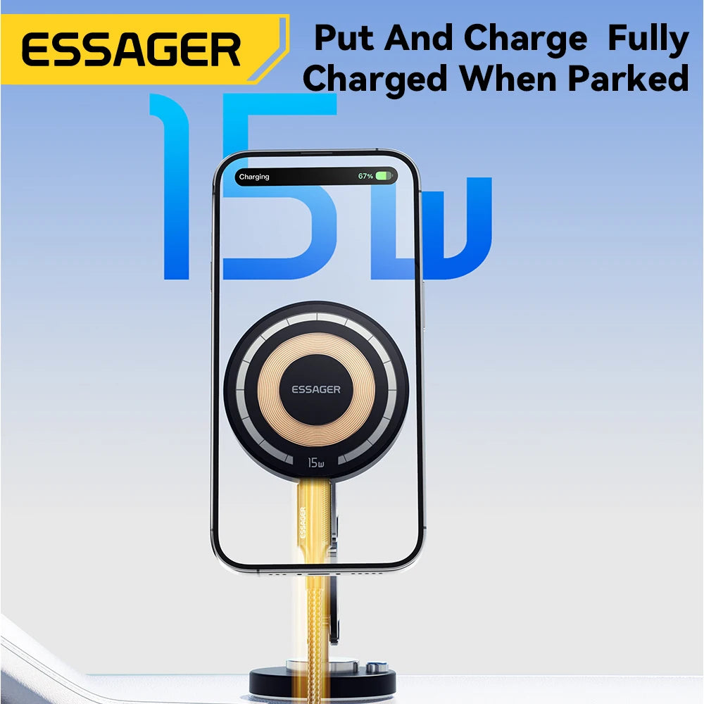 Support Voiture Magnétique 15W – Charge Rapide Sans Fil