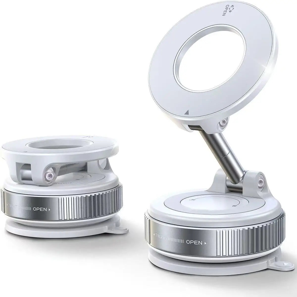 Support Magnétique Voiture MagSafe 360° – Compact, Pliable & Ventouse Ultra-Puissante White