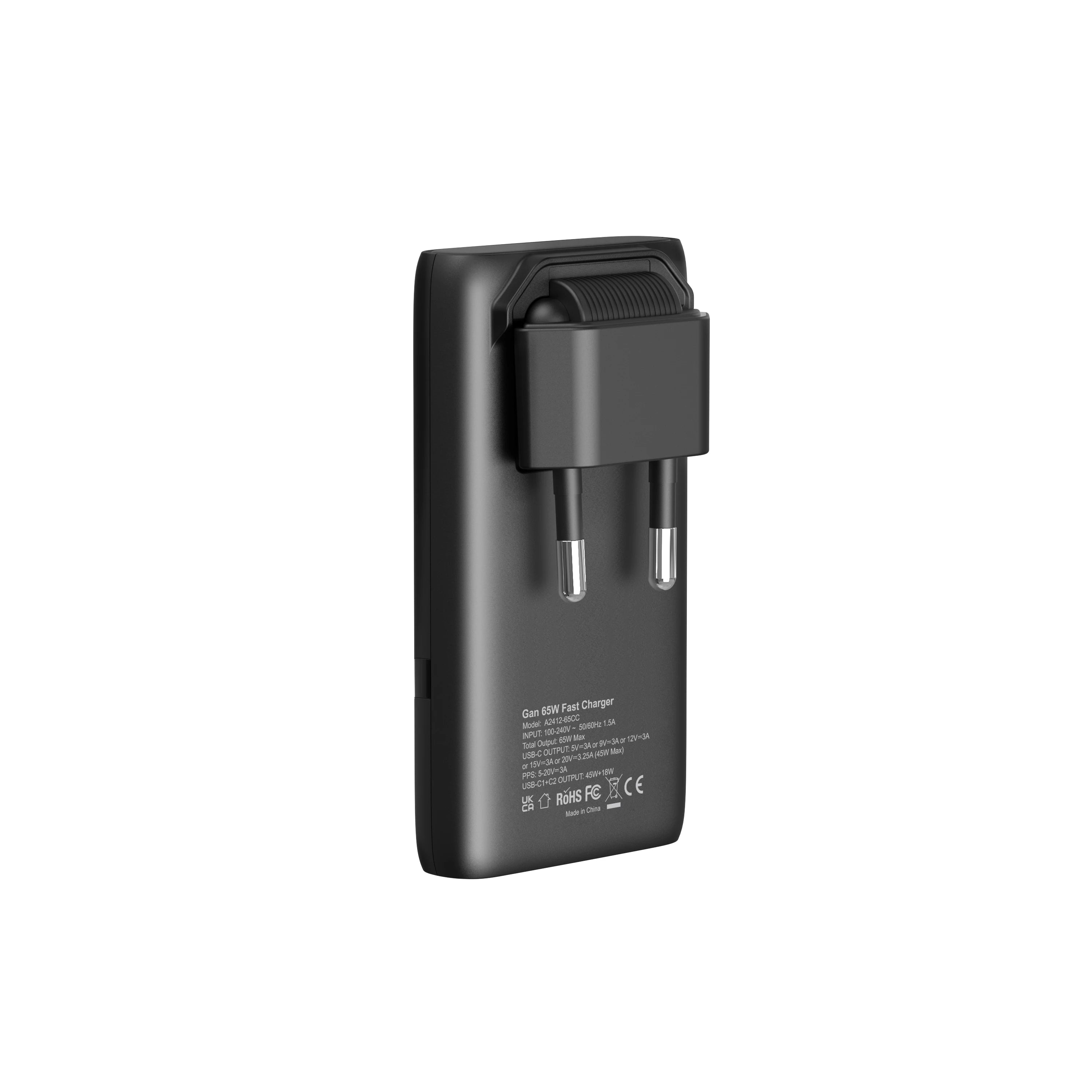 Chargeur GaN 65W Double Port USB-C – Charge Ultra-Rapide & Compact 65W-black