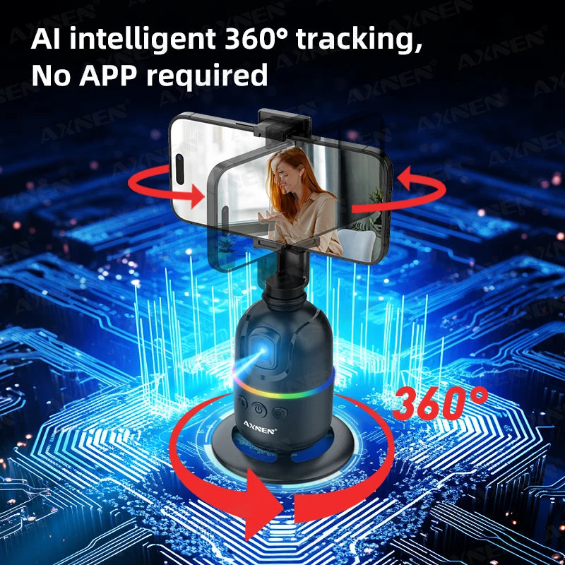 Smart Auto Face Tracking Desktop AI Gimbal – 360° Rotation, Follow Focus, Vlog Kit