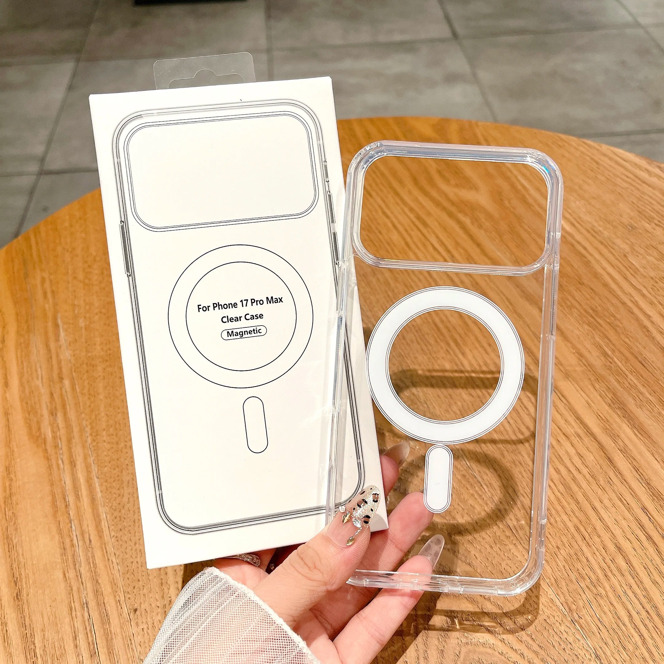 Coque MagSafe Transparente – Compatible iPhone 17 Air 16 15 14 13 12 11 Pro Max | Charge Sans Fil Whit Box