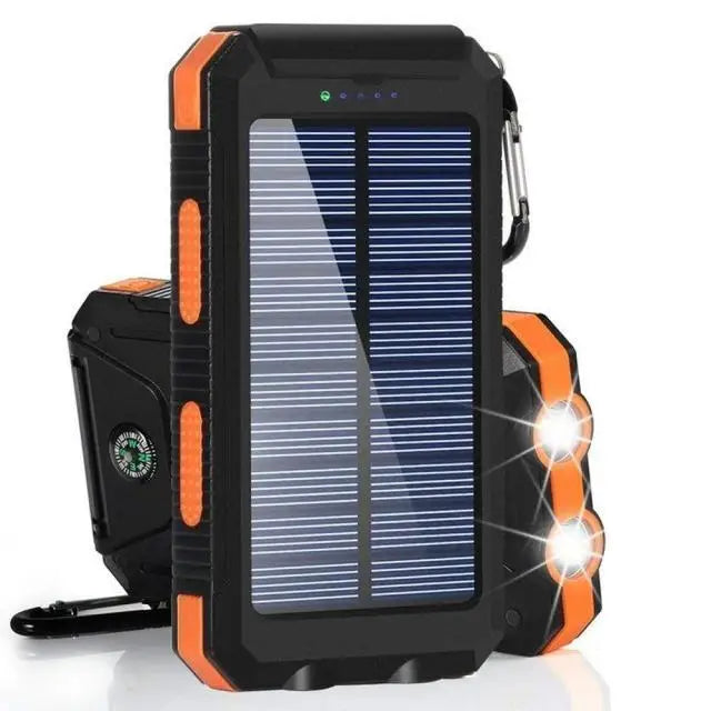 Batterie Solaire Portable 80000mAh – Charge Rapide, Lampe LED & Chargeur Universel orange 50001mAh-100000mAh