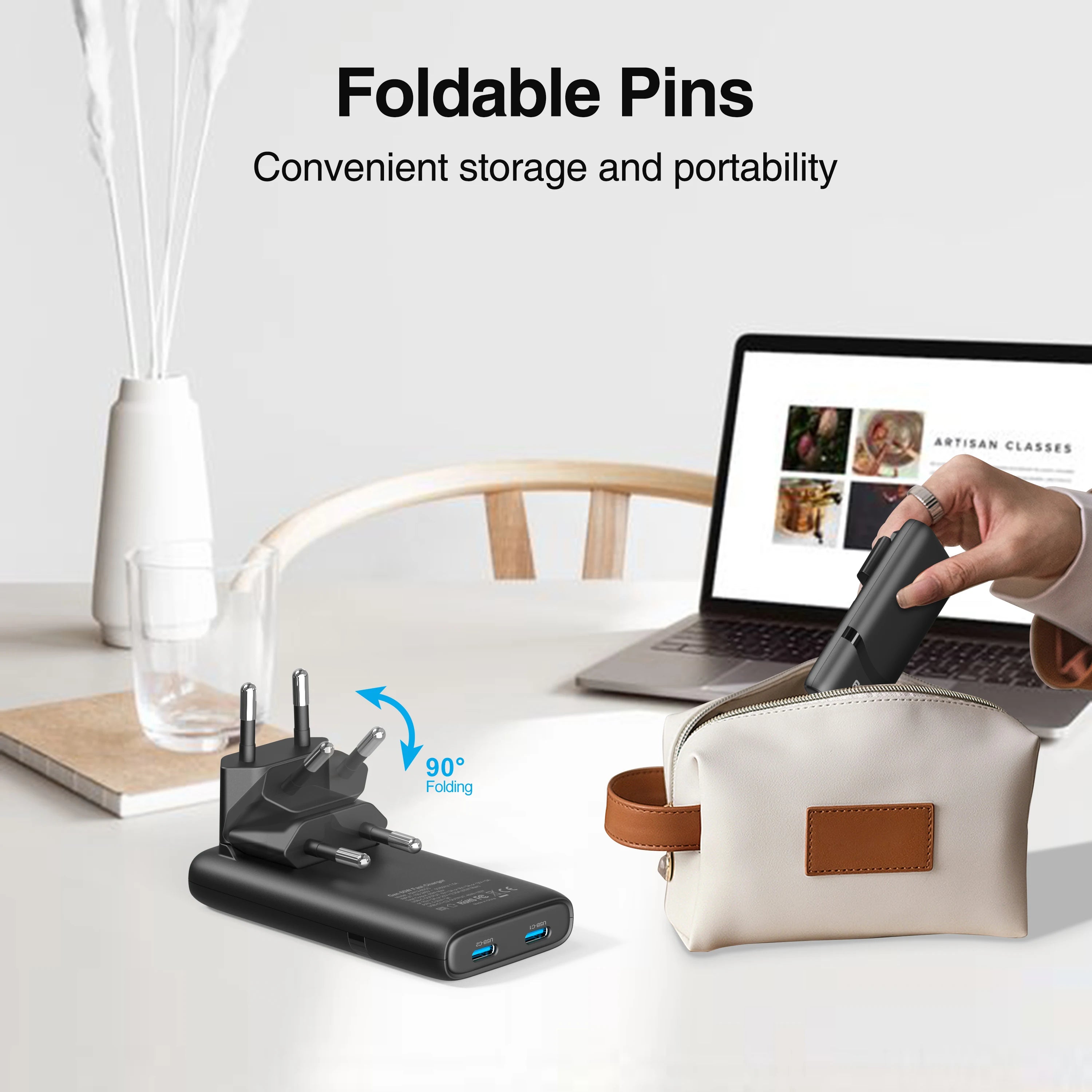 Chargeur GaN 65W Double Port USB-C – Charge Ultra-Rapide & Compact