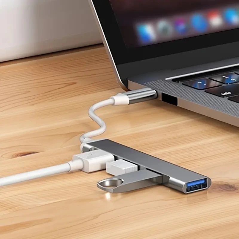 Hub USB-C 4 Ports – Adaptateur OTG Compatible MacBook, PC & Tablette