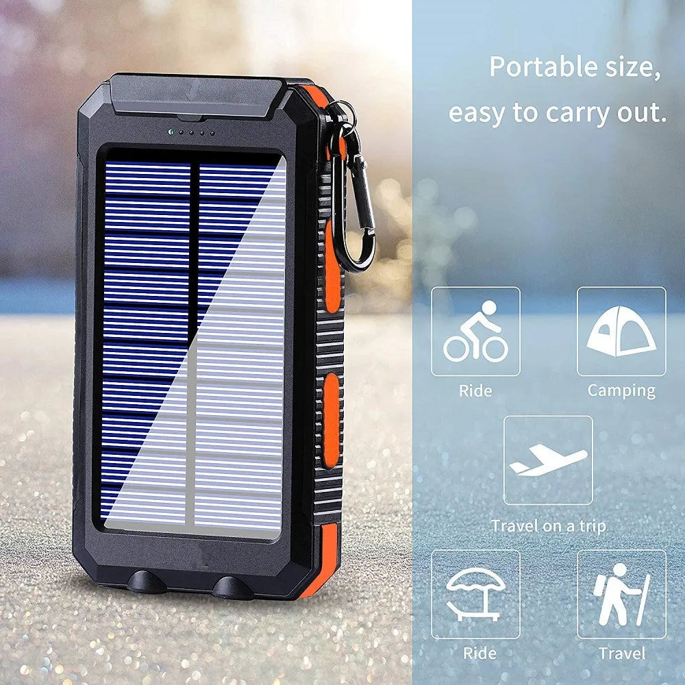 Batterie Solaire Portable 80000mAh – Charge Rapide, Lampe LED & Chargeur Universel